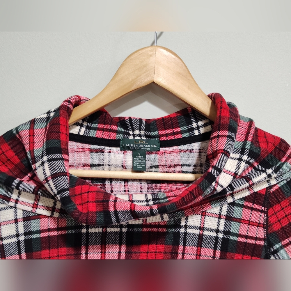 LAUREN RALPH LAUREN Jeans Co ( LRL) Long Sleeve Plaid Top Shirt, Women's Small - Picture 3 of 6